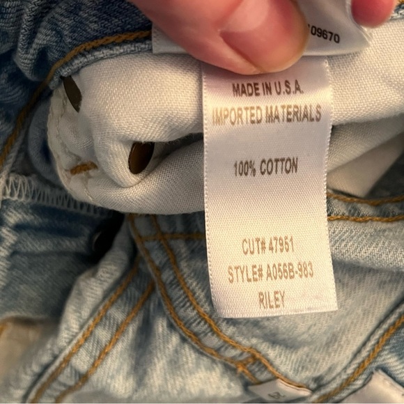 AGOLDE Riley High Rise Straight Crop Blue Jeans Womans Sz 26 (28x25) Button Fly - Picture 6 of 6